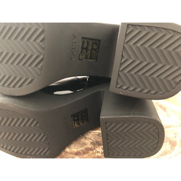 Aldo Upstep Boots Platform Patent Leather  Black NEW 6.5 US - Picture 8 of 8